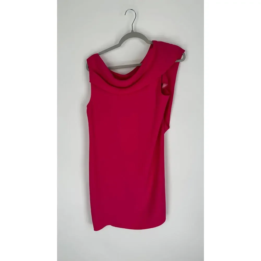 Trina Turk Womens Draped Back Dress Size 6 Faye Fuchsia Pink